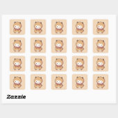 かわいい動物 スクエアシール (シート)