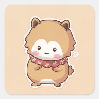 かわいい動物 スクエアシール