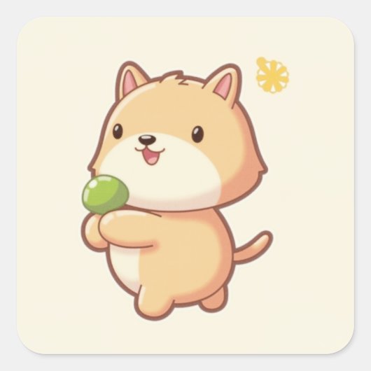 かわいい動物 スクエアシール (正面)