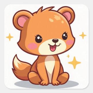 かわいい動物 スクエアシール
