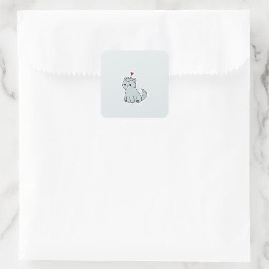 かわいい動物 スクエアシール (バッグ)