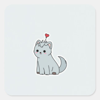 かわいい動物 スクエアシール