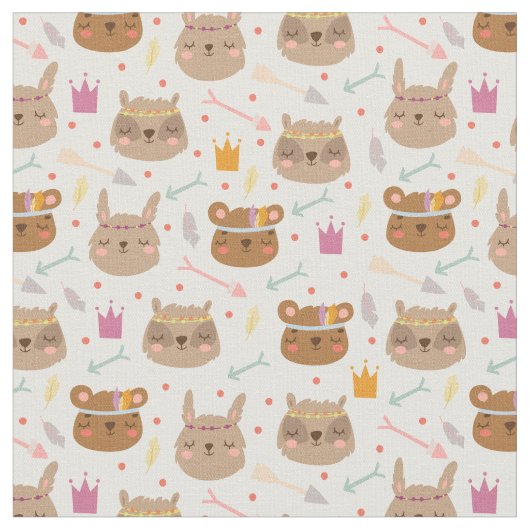 かわいい動物 ファブリック (クローズアップ)