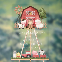 かわいい動物, ファーム アニマル, 初めての誕生日 アクリルサイン