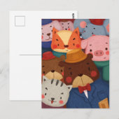 かわいい動物 ポストカード (正面/裏面)