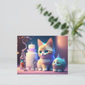 かわいい動物，ポストクロッシング ポストカード (スタンド正面)