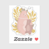 かわいい動物。ママとベビー。母の日.テディベア シール (シート)