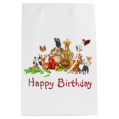 かわいい動物 ミディアムペーパーバッグ (正面)