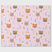 かわいい動物 ラッピングペーパー (フラット)