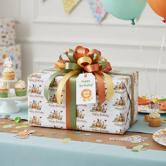 かわいい動物 ラッピングペーパー