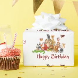 かわいい動物 ラッピングペーパー