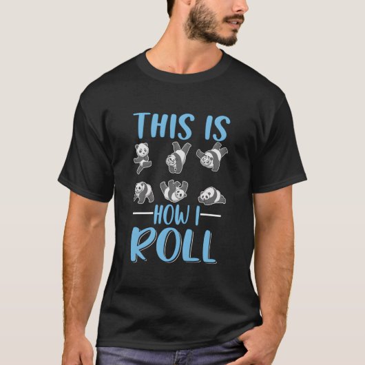 かわいい動物 ローリングパンダ Tシャツ (正面)
