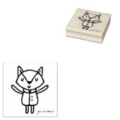 かわいい動物 子ぎつね ラバースタンプ (押印)
