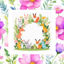 かわいい動物，春,