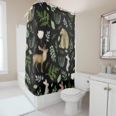 かわいい動物：水彩手描き。 シャワーカーテン (インサイチュ)
