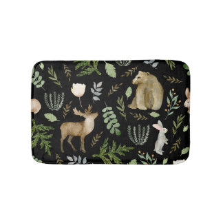 かわいい動物：水彩手描き。 バスマット