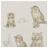 かわいい動物/猫とネズミの物語/ピンク ファブリック (クローズアップ)