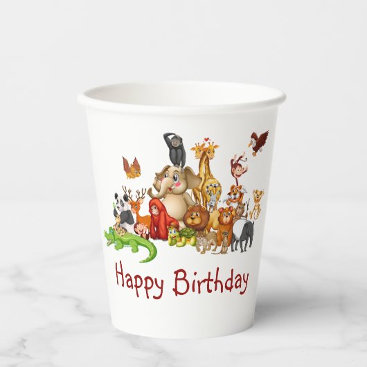 かわいい動物 紙コップ (正面)