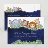 かわいい動物 | 電車のエンジン写真テーマ ポストカード (正面/裏面)