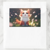 かわいい動物#0001 長方形シール (バッグ)