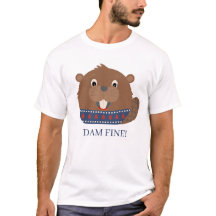 かわいい動物「DAM FINE!」ビーバーTシャツ