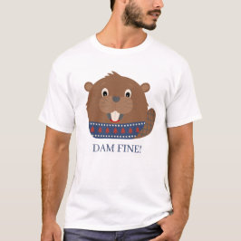 かわいい動物「DAM FINE!」ビーバーTシャツ Tシャツ