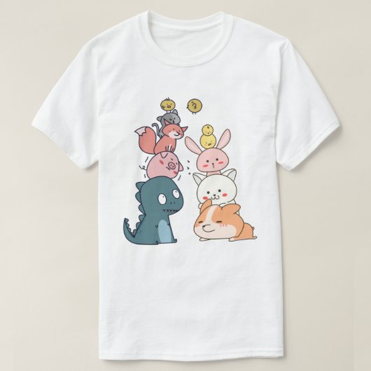 かわいい動物 Tシャツ (デザイン正面)