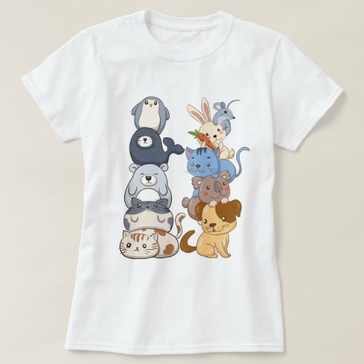 かわいい動物 Tシャツ (デザイン正面)