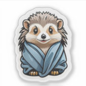 かわいい包まれたハリネズミ シール (正面)