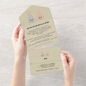 かわいい化学を一つの結婚式へ招待 オールインワン招待状 (貼ってはがせる)