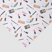 かわいい化粧品アイテム散らばったパターン 薄葉紙 (詳細)