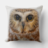 かわいい北のこぎりフクロウ クッション (正面)