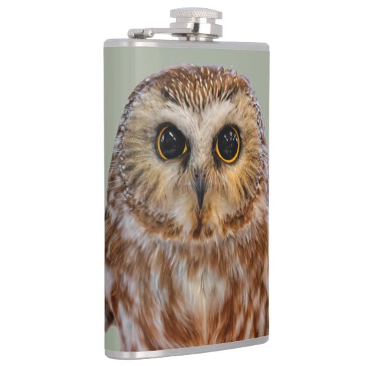 かわいい北のこぎりフクロウ フラスク (右)