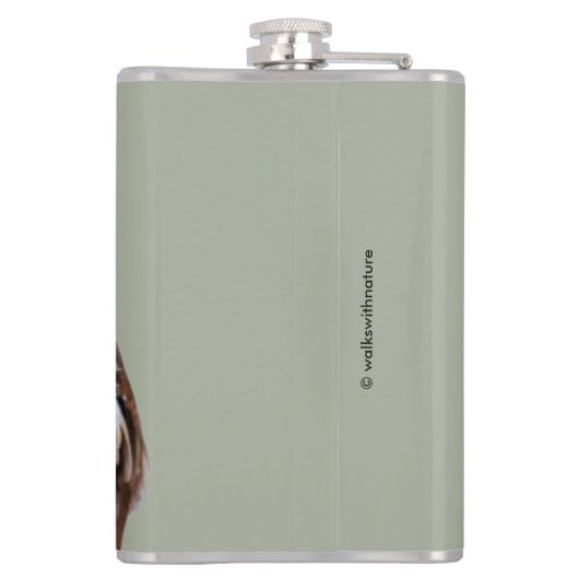 かわいい北のこぎりフクロウ フラスク (裏面)