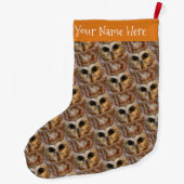 かわいい北のこぎりフクロウ ラージクリスマスストッキング (裏面)