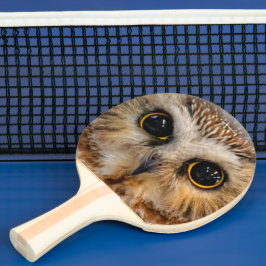 かわいい北のこぎりフクロウ 卓球ラケット