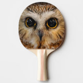 かわいい北のこぎりフクロウ 卓球ラケット (裏面)