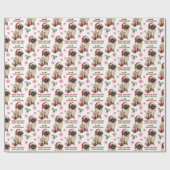 かわいい北京のクリスマス ラッピングペーパー (フラット)