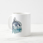 かわいい北極のクジラ好きな人たちにモノグラムを コーヒーマグカップ (正面左)