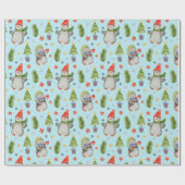 かわいい北極のクリスマスペンギン ラッピングペーパー (フラット)