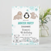 かわいい北極の誕生日の招待状 シーズンカード (スタンド正面)