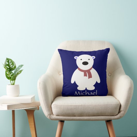 かわいい北極は海軍枕に、加えます名前を関係します クッション (椅子)