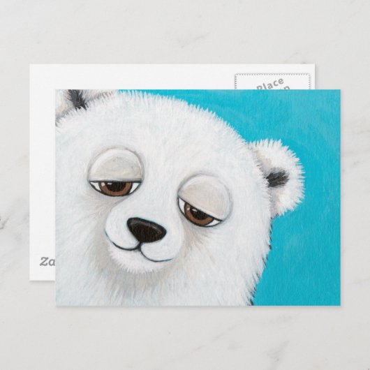 かわいい北極は青い郵便はがきに関係します ポストカード (正面/裏面)