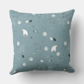 かわいい北極を表示するパターン クッション (裏面)