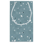 かわいい北極を表示するパターン スモールペーパーバッグ (裏面)