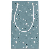 かわいい北極を表示するパターン スモールペーパーバッグ (正面)