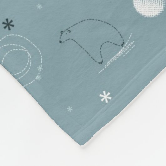 かわいい北極を表示するパターン フリースブランケット (角)