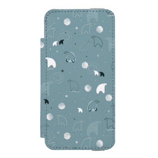 かわいい北極を表示するパターン INCIPIO iPhoneウォレットケース (フォリオ 正面)