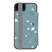 かわいい北極を表示するパターン INCIPIO iPhoneウォレットケース (フォリオ裏面)