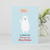 かわいい北極クマがこんにちはと言う シーズンカード (スタンド正面)